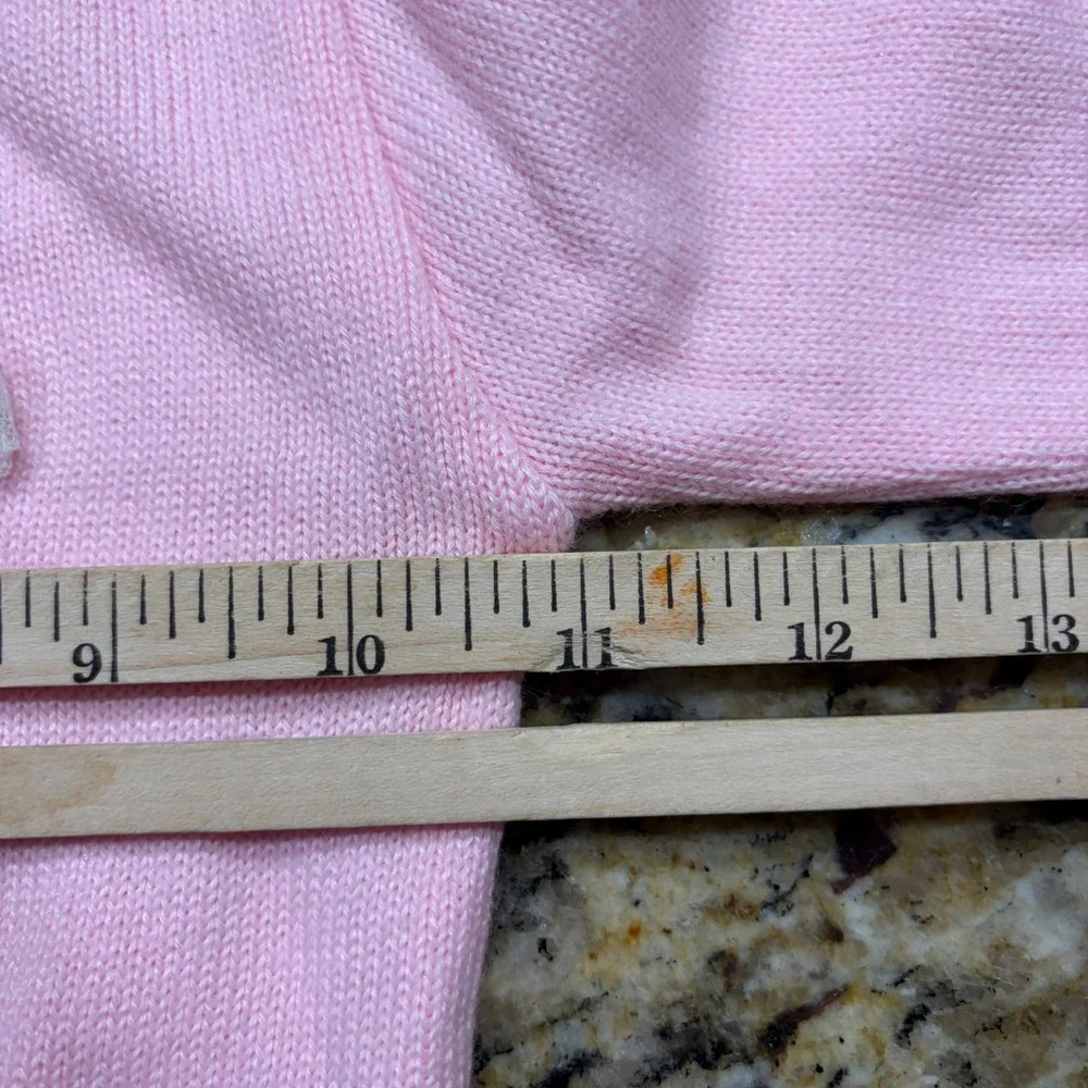 Vintage Tiny Town Pink Knit Ruffle Collar Sweater Lace Bows Kids Size 18 Months
